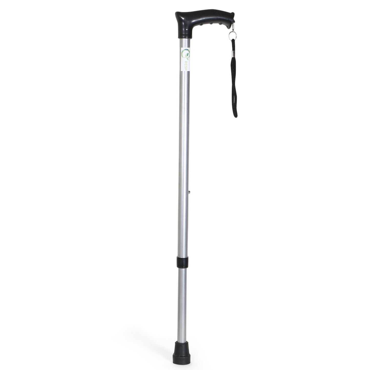 RCSP Adjustable Walking Stick with Ergonomic Handle, Anti- Skid Surface Unisex Old People with Non-Slip Grip Black