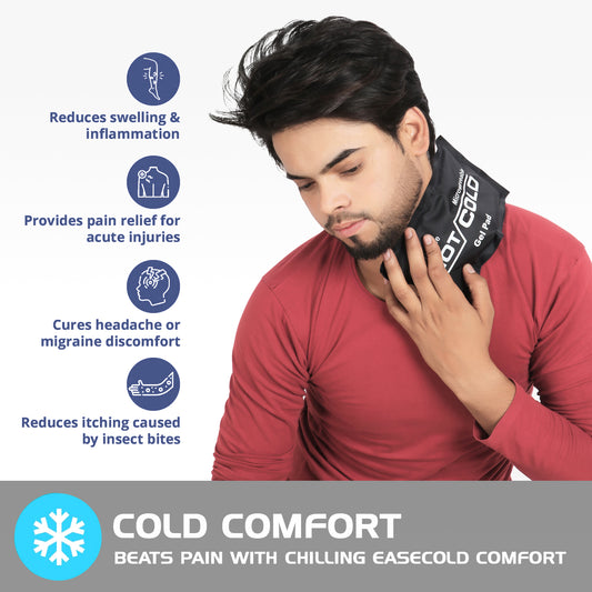 RCSP Reusable Hot/Cold Gel Pad, Microwaveable Ice Pack for Pain Relief, Black (Black, 275ML)