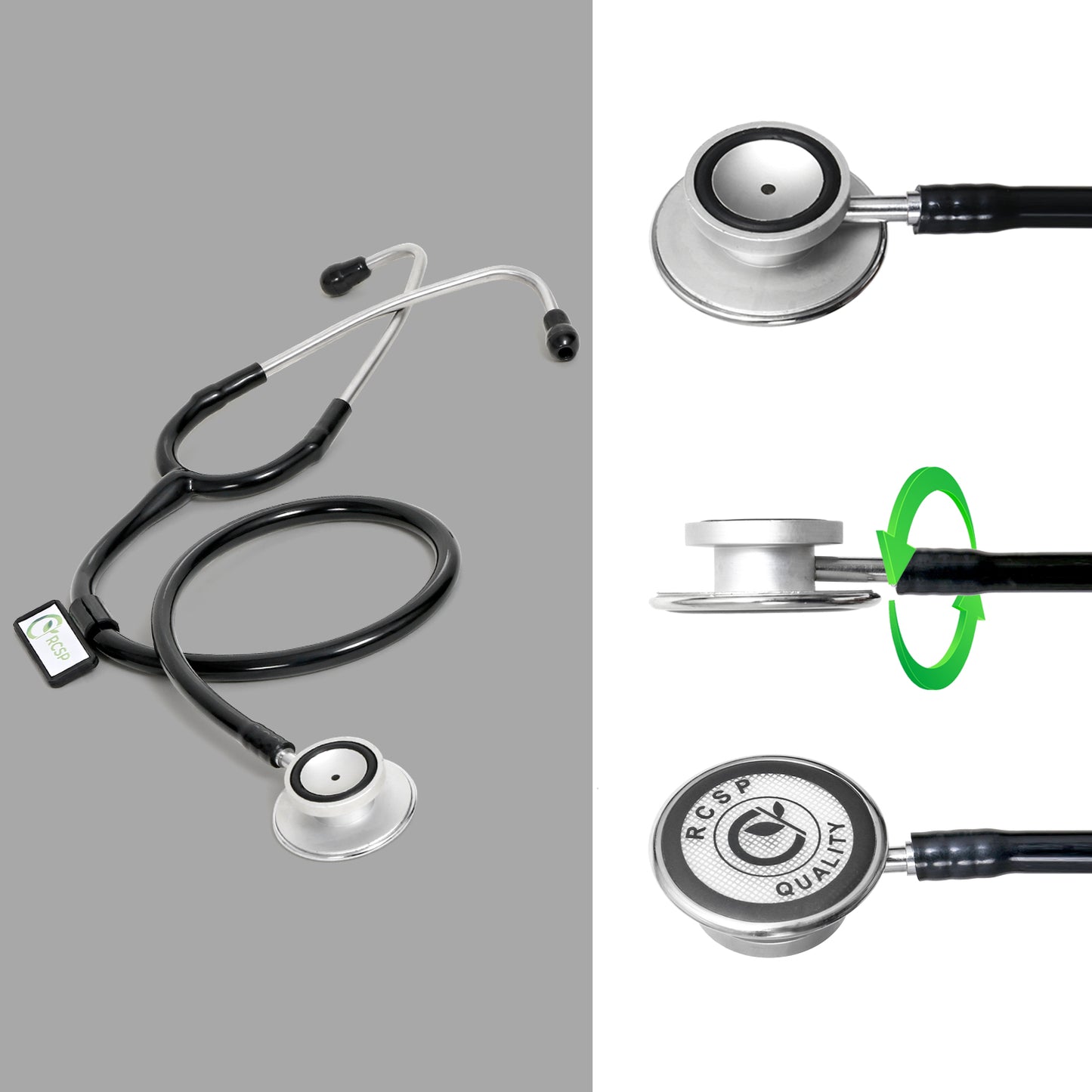 RCSP Stethoscope for Medical Students and Doctors | Micro Plus Acoustic Waterproof Lightweight | Chest Piece with Flexible Latex Free Tube & Soft Sealing Ear Knobs, Purple (MICRO)