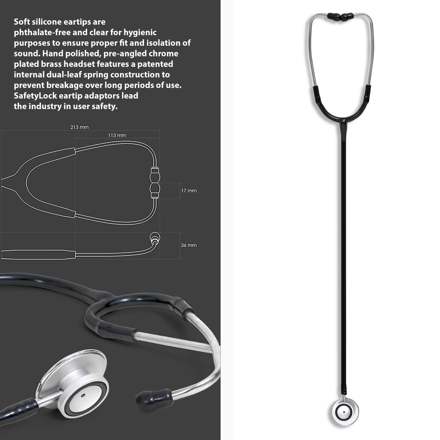 RCSP Stethoscope for Medical Students and Doctors | Micro Plus Acoustic Waterproof Lightweight | Chest Piece with Flexible Latex Free Tube & Soft Sealing Ear Knobs, Purple (MICRO)
