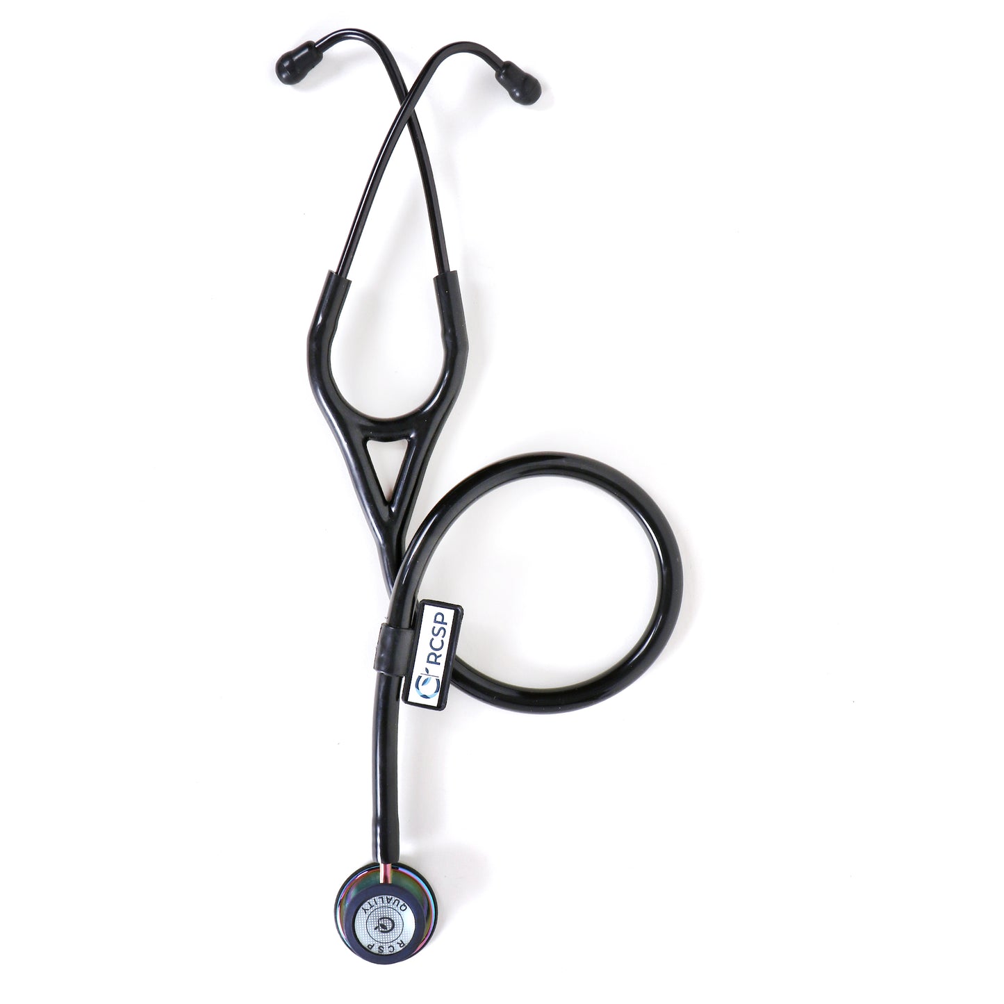 RCSP Stethoscope Cardiology Tube | For Professional Doctors, Nurses & Medical students | Royal Black III SS Stainless Steel Diaphragm Acoustic Stethoscope (ROYAL RAINBOW BLACK)