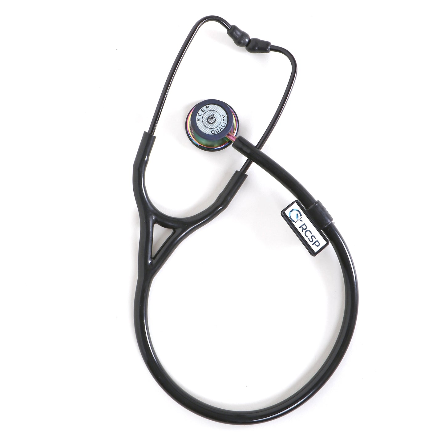 RCSP Stethoscope Cardiology Tube | For Professional Doctors, Nurses & Medical students | Royal Black III SS Stainless Steel Diaphragm Acoustic Stethoscope (ROYAL RAINBOW BLACK)