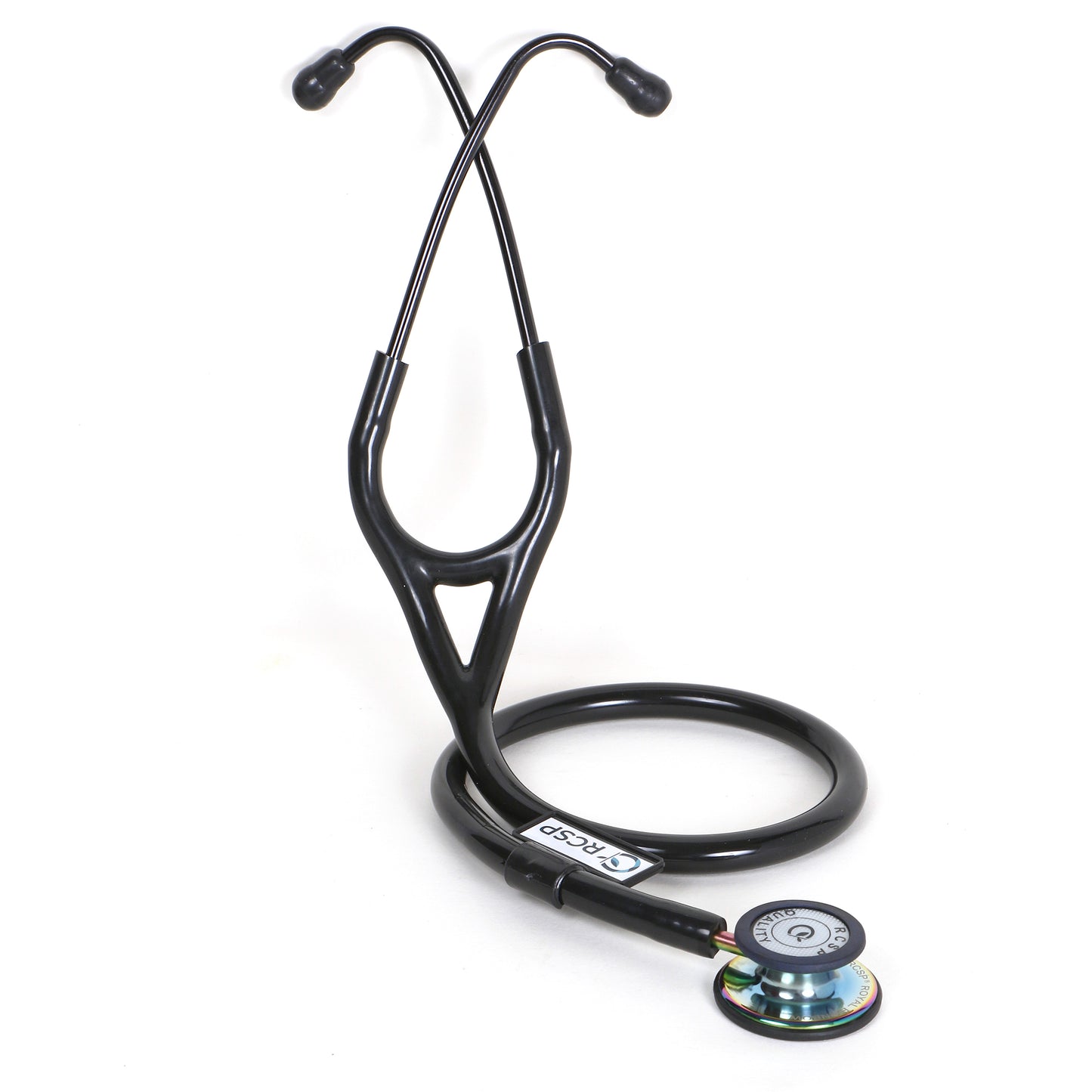 RCSP Stethoscope Cardiology Tube | For Professional Doctors, Nurses & Medical students | Royal Black III SS Stainless Steel Diaphragm Acoustic Stethoscope (ROYAL RAINBOW BLACK)