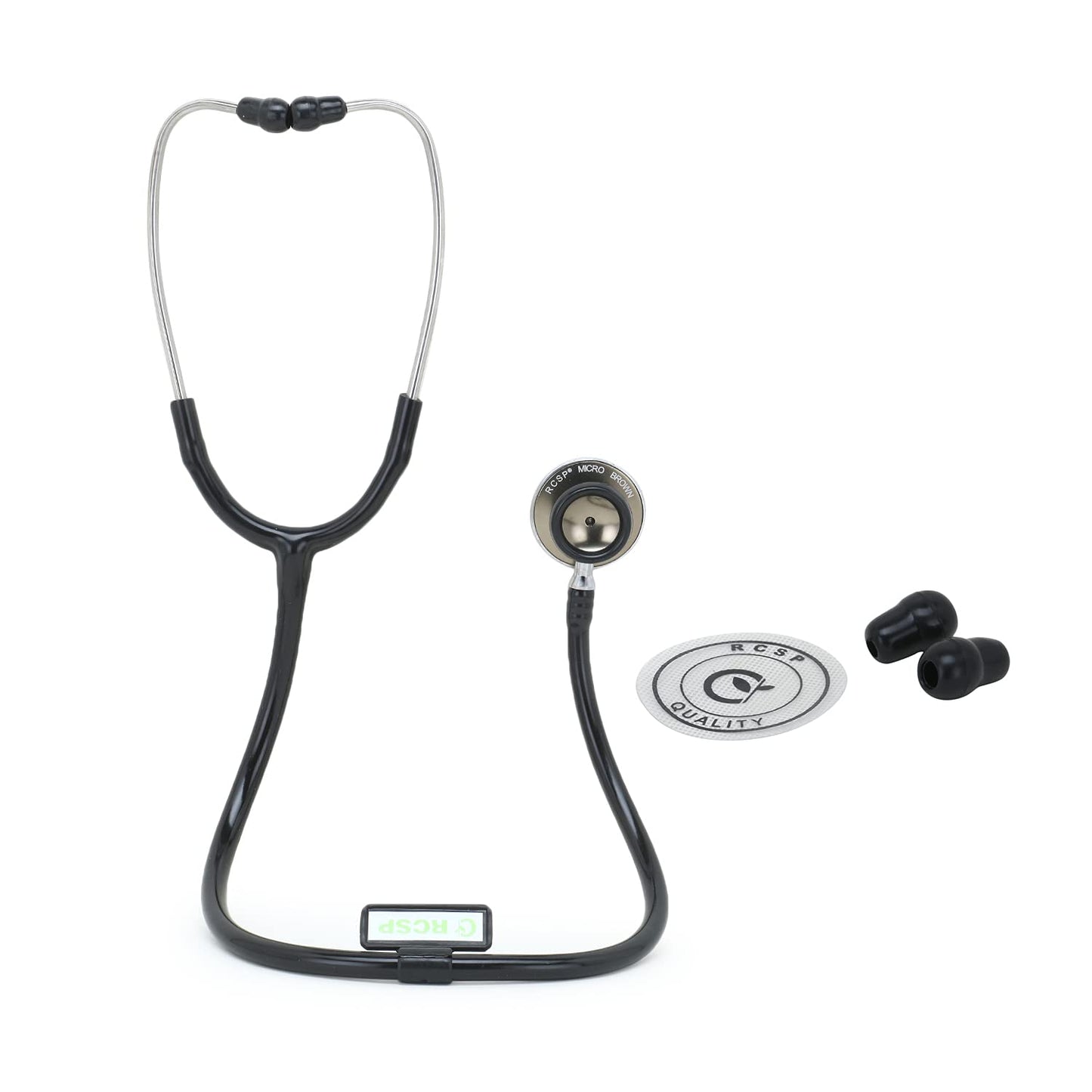 RCSP Acoustic Stethoscope for doctors and Medical students | light weight Aluminium Chest Piece with Flexible Jointless Tube & Soft Sealing Ear Knobs (MICRO BROWN)