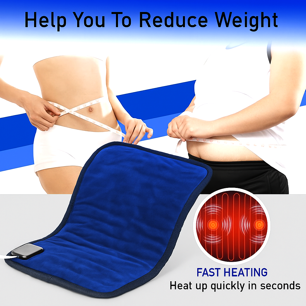 RCSP Orthopaedic Electric Heating Pad for Back Pain Relief, Fast Heating Technology Heating Belt with Temperature Controller for Lower Back, Knee, Shoulder, Cramps, and Neck 30cm X 23cm GREEN