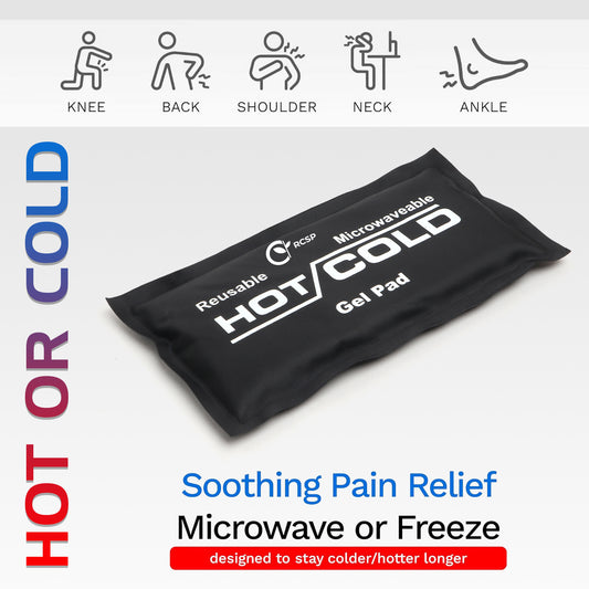 RCSP Reusable Hot/Cold Gel Pad, Microwaveable Ice Pack for Pain Relief, Black (Black, 275ML)
