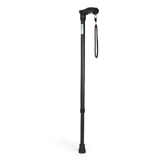 RCSP Adjustable Walking Stick with Ergonomic Handle, Anti- Skid Surface Unisex Old People with Non-Slip Grip Black