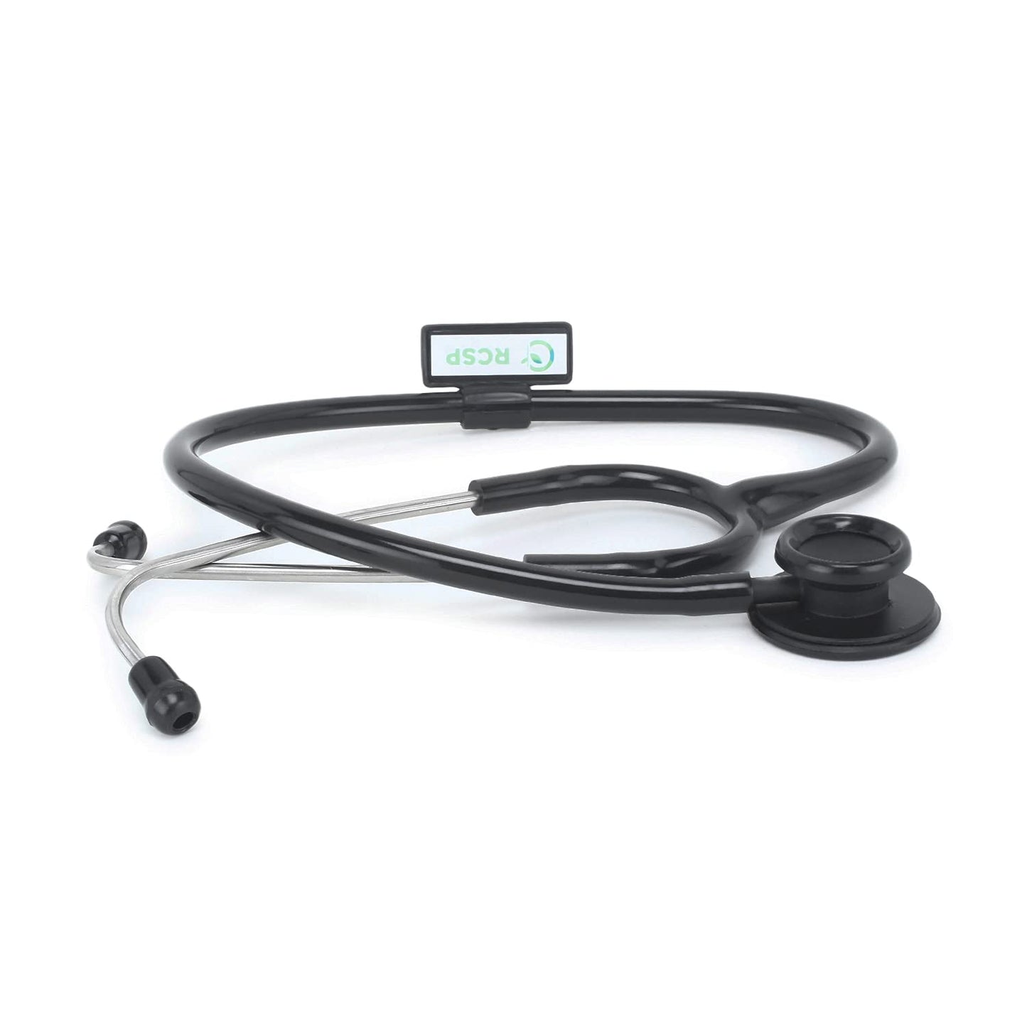 RCSP Stethoscope for Medical Students and Doctors | Micro Plus Acoustic Waterproof Lightweight | Chest Piece with Flexible Latex Free Tube & Soft Sealing Ear Knobs (BLACKCARE PLUS)