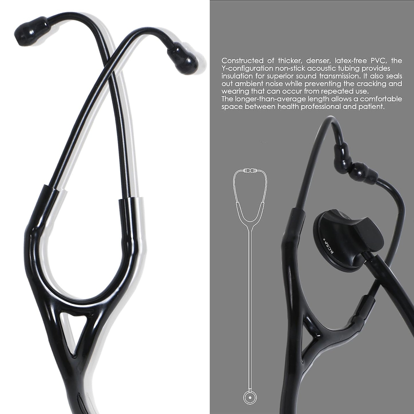 RCSP Dual Head Stethoscope For Doctors Medical Staff, Nurses And Medical Student Versatile, High Acoustic Sensitivity, Durable, and Comfortable for Medical Professionals (CARDIO)