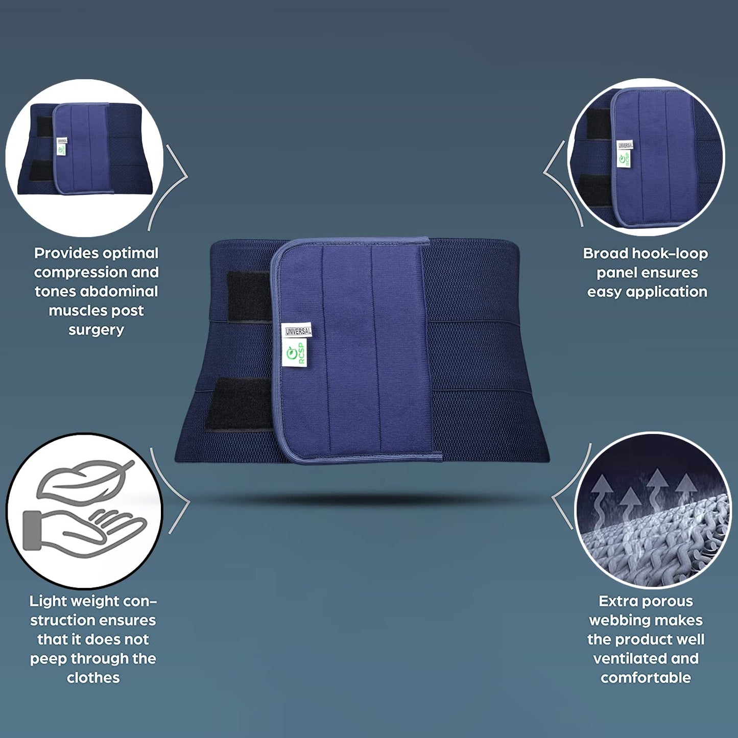 RCSP Abdominal Belt For Women After Delivery | Binder, Lower Waist Support Belt After C-Section delivery for Ladies, Elastic Maternity Tummy Waist Belly Support universal blue comfortable S TO XL