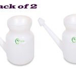 RCSP Yoga jal neti pot Helpful in Sinus | Light-Weight Non-Corrosive Unbreakable Hygienic Neti Lota | With Smooth Nose Tip | Travel Friendly Lota | for Nasal Cleansing & Yoga 400ml White (Pack Of 2)