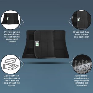 RCSP Abdominal Belt For Women After Delivery | Binder, Lower Waist Support Belt After C-Section universal black S TO XL